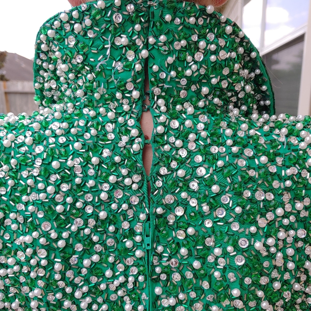 Stephen Yearick Emerald Green Gown Size 2 - Picture 2 of 16